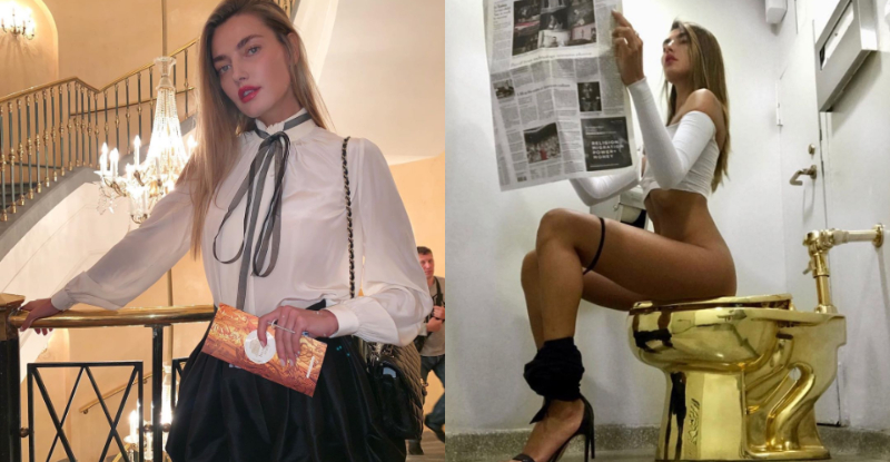 國際超模如廁畫面流出…小褲褲脫下掛腿上　「偷拍視角」大大滿足偷窺慾