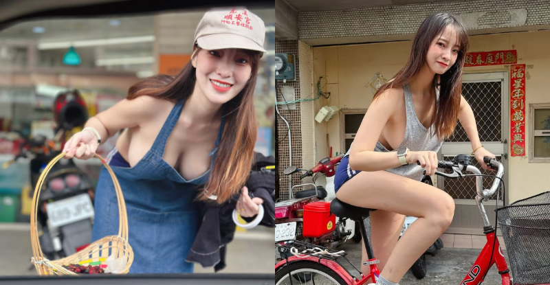 正妹在民間！雲林鄰家妹「Vina」騎車超犯規，「啷出美乳」鄉民都凍未條！