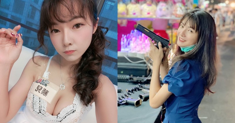 台中夜市裡「甜笑正妹」打槍中！好身材太標誌，網友表示願意被擊中！