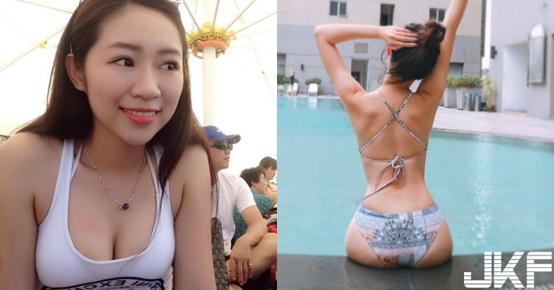 太辣了！「白皙大奶正妹」低胸背心事業線好自然，比基尼「背殺蜜臀」讓人大流口水！
