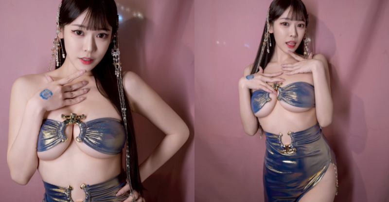 中東魅惑！異域舞孃「語萱菈菈」扭腰擺臀，「爆嫩Ｅ乳」都快撐不住！