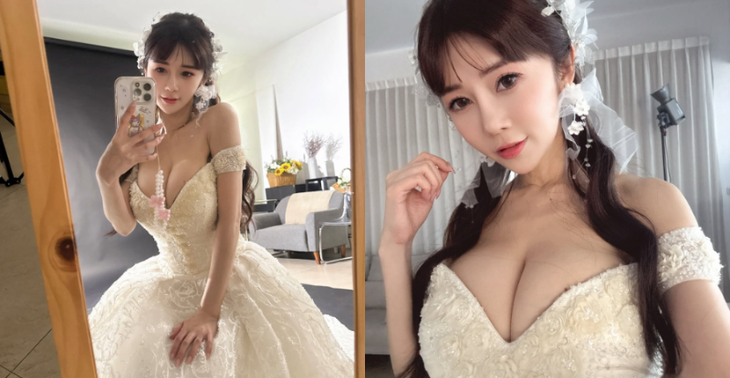 搶親啦！巨乳公主「安希Anxi」披上白紗，「深美事業線」實現男人夢想！