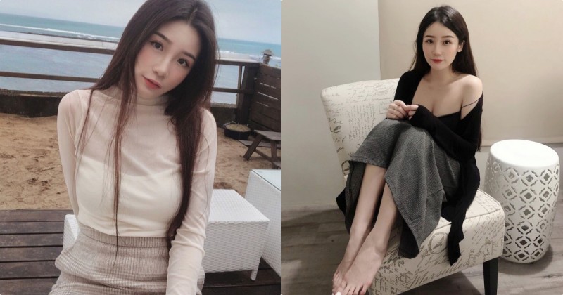 長髮正妹「罩衫下拉視角太犯規」，雪白美乳胸型看了好讓人沈醉！