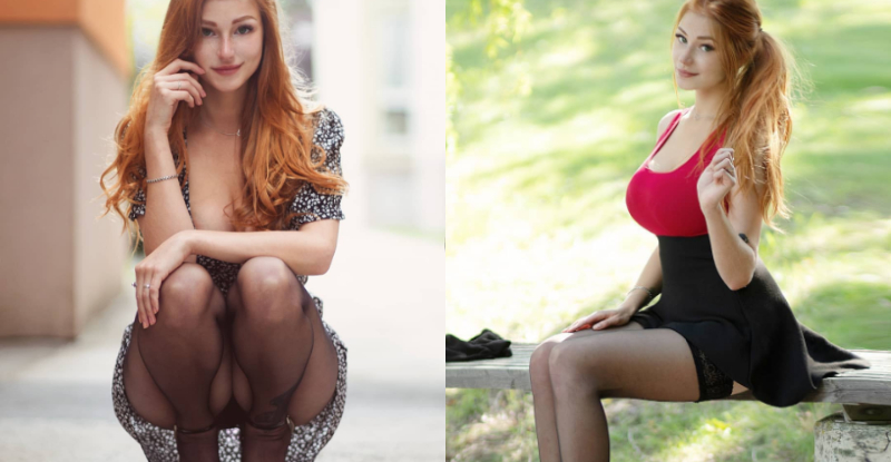 烏克蘭妹甜笑使壞…性感黑絲襪x三角地帶正面給攝　偷拍窺視雙滿足