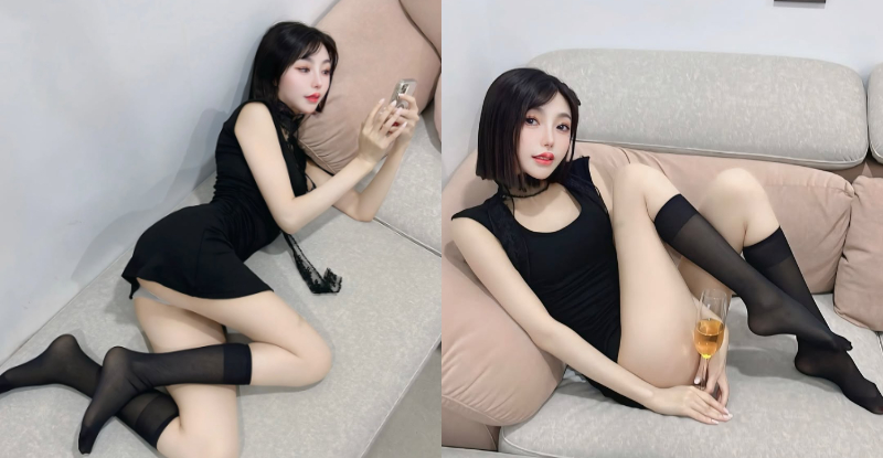 長腿蘿莉「林瑩」到朋友家超自在，「誘惑擺拍」馬上露餡小褲褲！