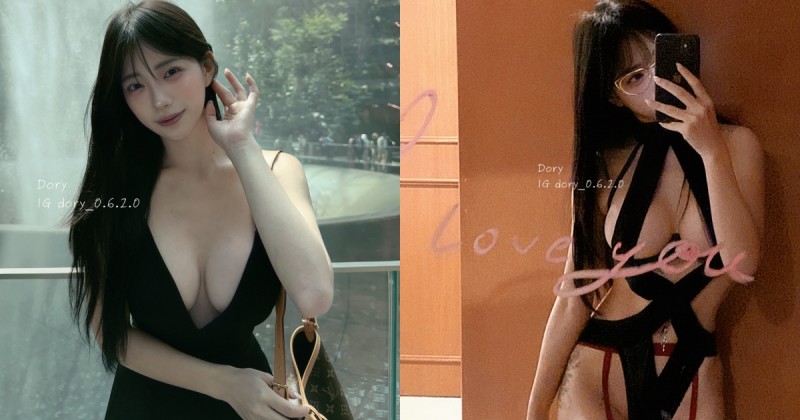 可愛教主Dory飯店自拍辣過頭！性感吊帶內衣只有兩條布包住「白皙圓奶」！