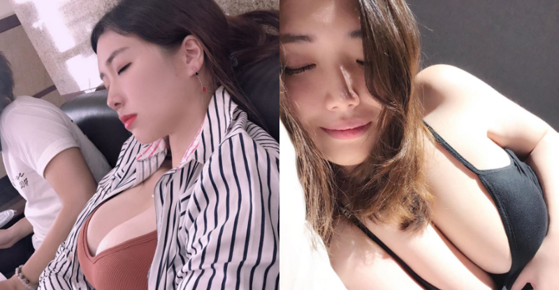 深不見底！火辣工程師「小嗨」睡相也能這麼邪惡，白皙的大奶奶需要好好關照一下！