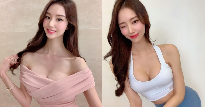 熱愛健身的「氣質美胸正妹」，運動時的「養眼曲線」超爆乳！