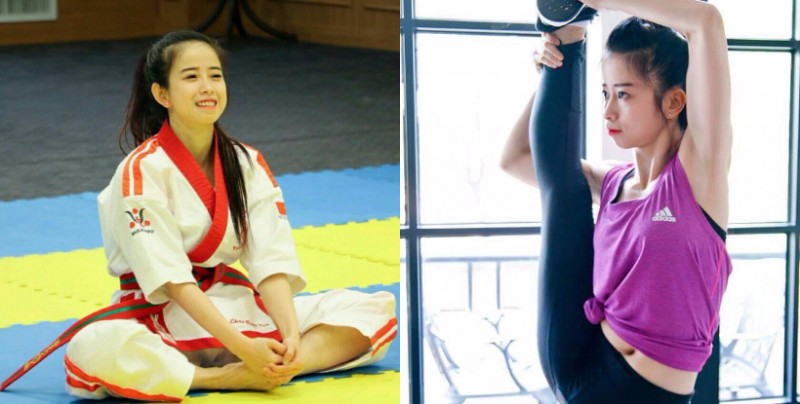 世大運「跆拳道正妹」顏值好高！甜笑劈腿使出「一字馬」！網友都戀愛惹…